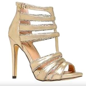 8.5 Call It Spring Elegant Gold Strappy Heels Sandals